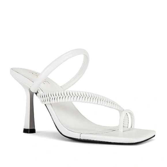 NIB Raye Harmony Square Toe Strappy Braided Heel in White - Picture 1 of 9